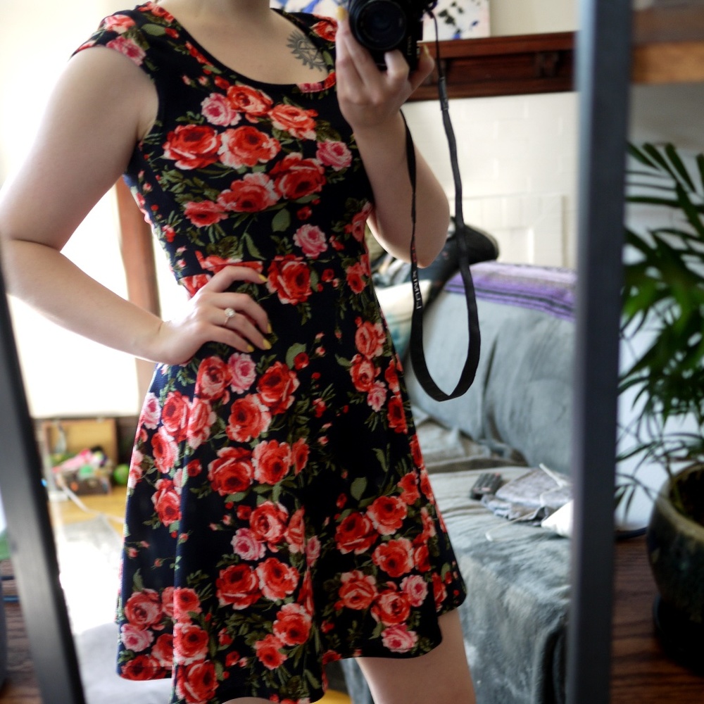 Pinc Floral Print Dress